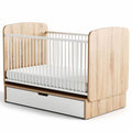 Wooden baby crib with storage drawer and slatted design 120 x 60 x 80cm