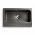 Large granite kitchen sink with single bowl design 31 x 18 x 10 inches black
