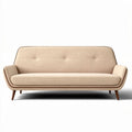 Fabric sofa in beige color with wooden legs 200 x 80 x 85cm