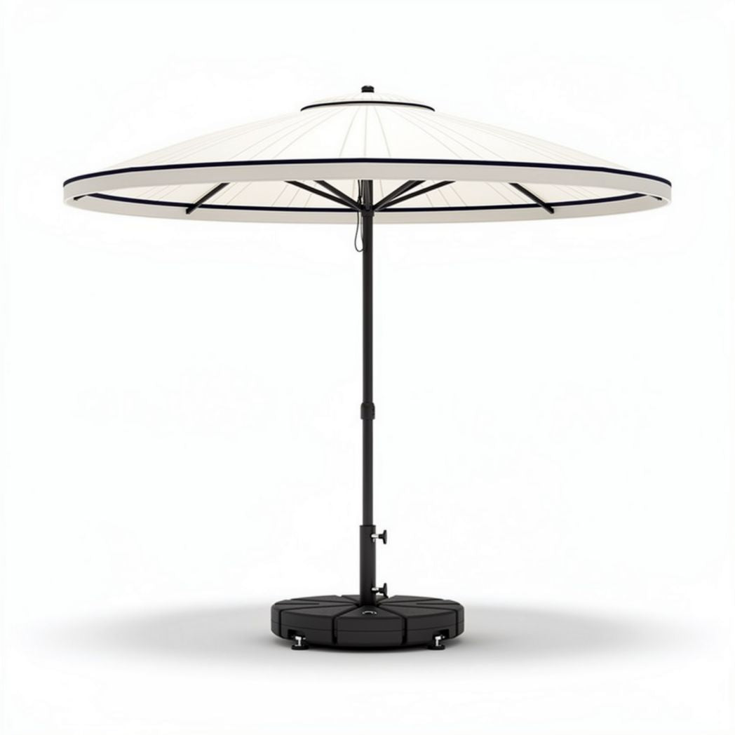 Outdoor patio umbrella in cream polyester with adjustable height 300 x 300 x 250cm