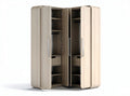 Wooden wardrobe with multiple storage shelves and doors 180 x 90 x 210cm