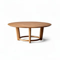 Wooden round coffee table with natural finish and sturdy legs 100 x 100 x 40cm